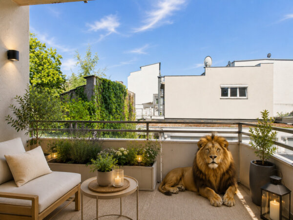 ruhiger Balkon zum Innenhof gelegen