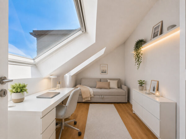 Homeoffice mit integriertem Gästebereich - Zugang zur Dachterrasse