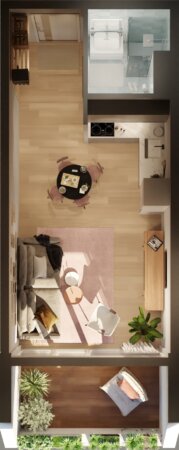 Beispiel Grundriss Studio-Apartment