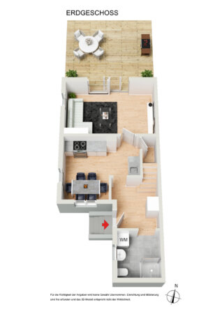 Grundriss 3D Erdgeschoss