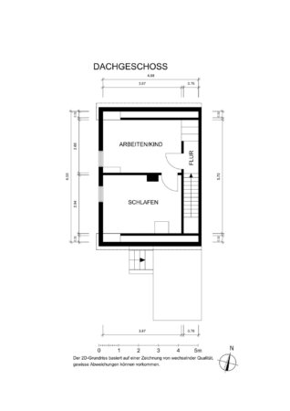 Grundriss 2D Dachgeschoss