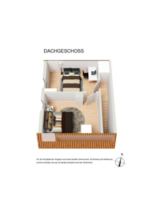 Grundriss 3D Dachgeschoss