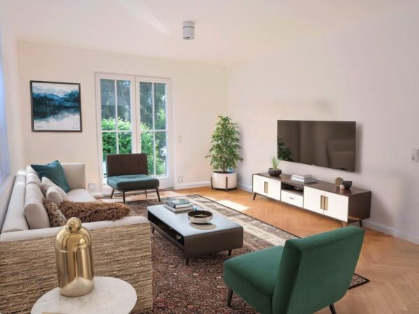 EG - Wohnzimmer mit Gartenzugang - visualisiert