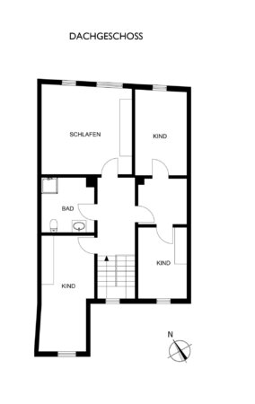 Grundriss Vorderhaus DG - 2D