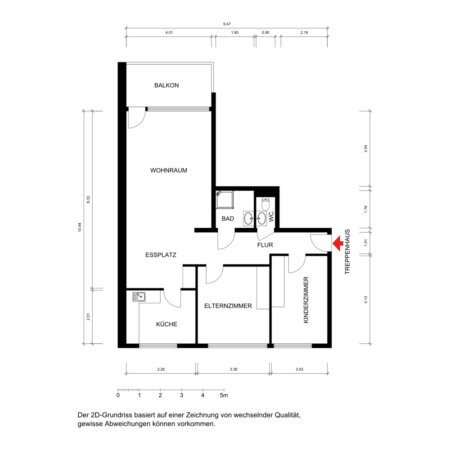 Grundriss 3-ZW 2D