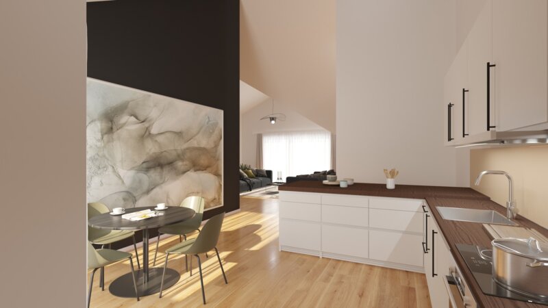 Blick Richtung Essen und Wohnen