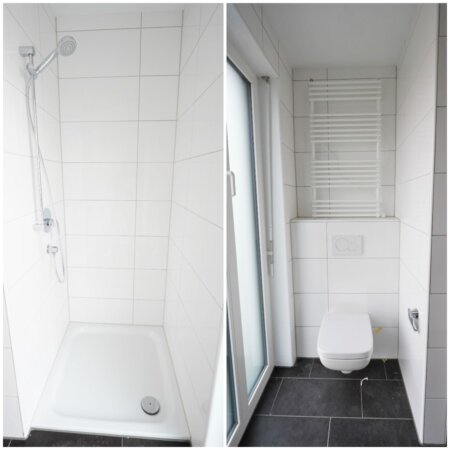 Tageslichtbad mit Dusche, Badewanne und WC