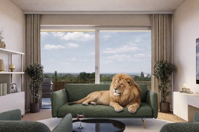 Lapinou Löwe entspannt