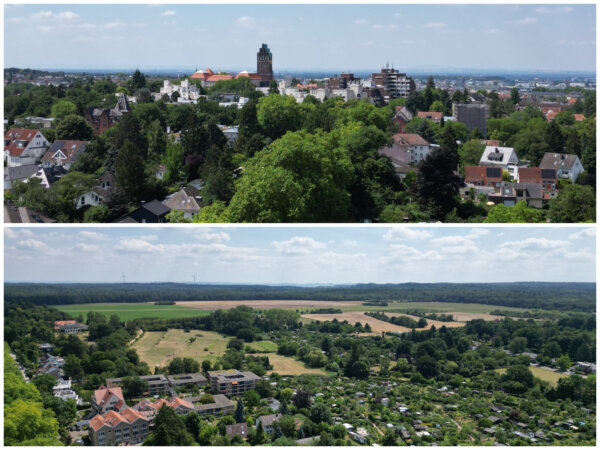 die Umgebung Mathildenhöhe und Oberfeld
