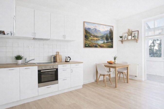 KI-möbliertes Bild - große Küche