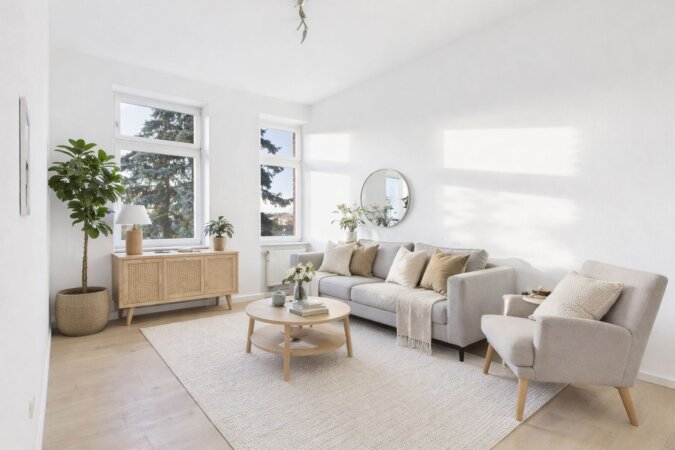 KI-möbliertes Bild - Alternative zum weiten Schlafzimmer