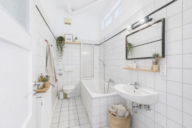 KI-möbliertes Bild - gepflegtes Badezimmer