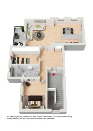 Grundriss 3D nach Umbau