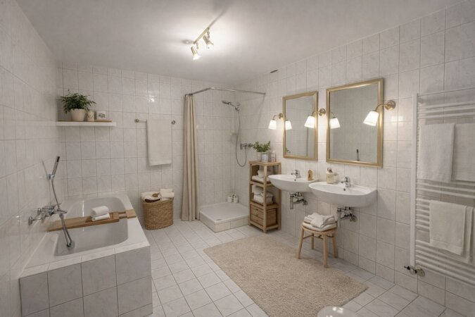 KI möbliertes Bild - Bad im Souterrain