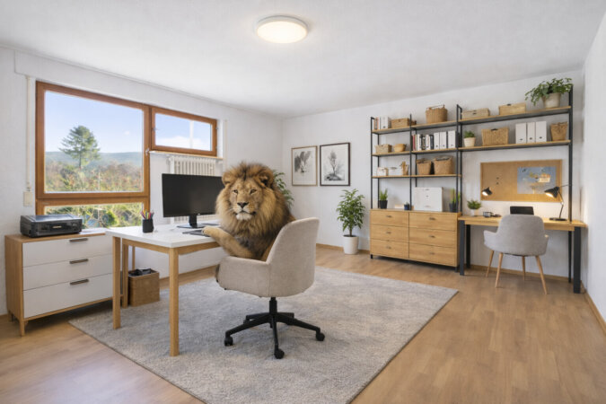 großzügiges Home-Office- oder Schlafzimmer