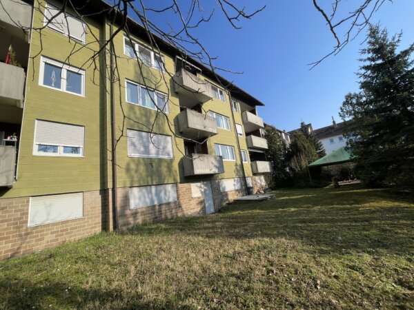 Rückansicht vom Gemeinschaftsgarten aus