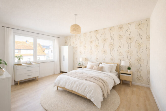 Visualisierung - Einrichtungsbeispiel gemütliches Schlafzimmer