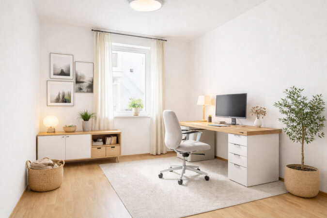 KI Visualisierung - Einrichtungsbeispiel modernes Homeoffice