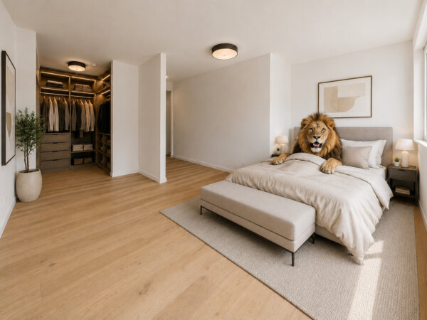 gemütliches Schlafzimmer mit Ankleide