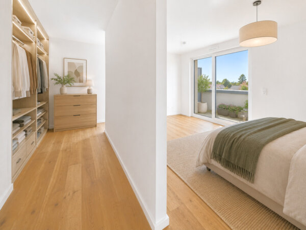 durchdachtes Schlafzimmer mit Ankleide