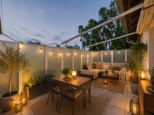 KI Visualisierung - kleine Wohlfühloase Balkon