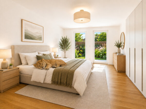 weitläufiges Schlafzimmer