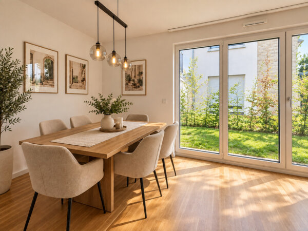 lichtdurchflutetes Esszimmer